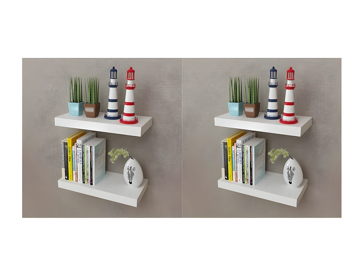 Étagères murales 4 pcs Blanc 40 cm OFR28397 BonneVie Meuble