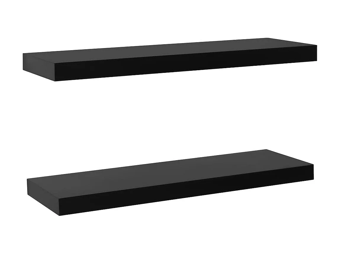 Estantes de pared de pared 2 unidades negro 80x20x3,8 cm ES55902