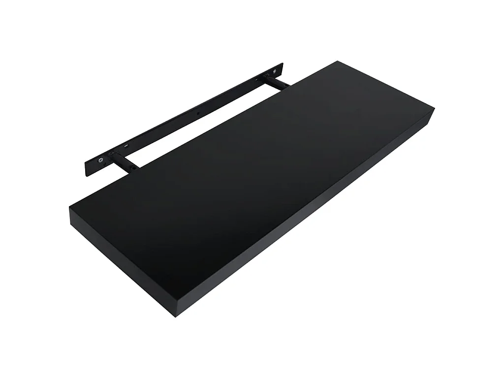 Estantes de pared de pared 2 unidades negro 80x20x3,8 cm ES55902
