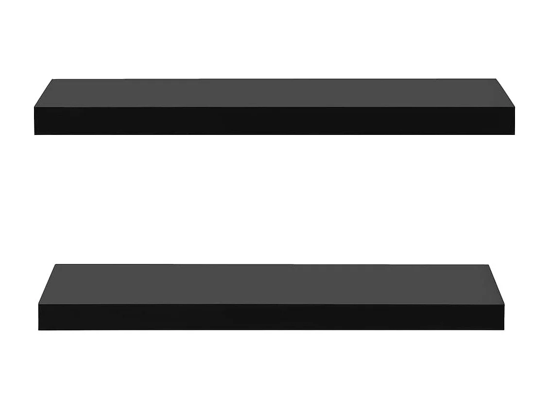 Étagères murales murales 2 pcs Noir 80x20x3,8 cm OFR22756 BonneVie Meuble