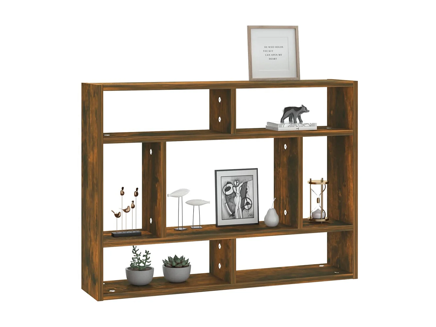 Étagère murale Chêne fumé 75x16x55 cm Bois d'ingénierie OFR77270 BonneVie Meuble