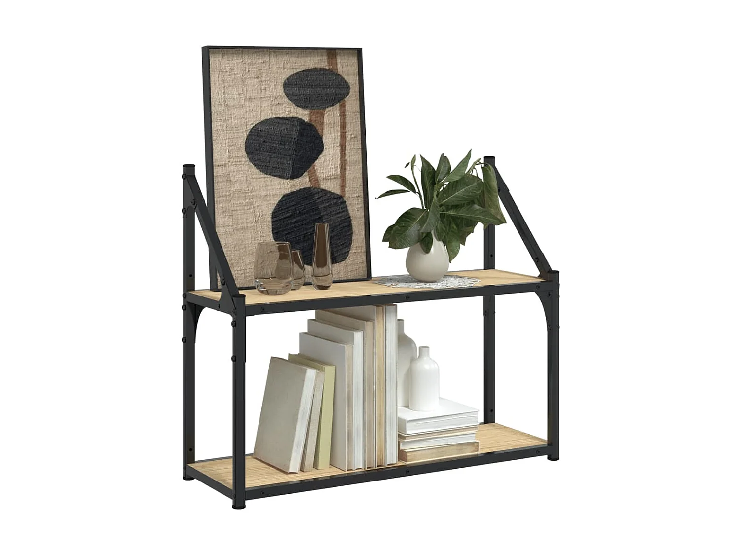 Étagère murale 2 niveaux chêne sonoma 60x21x51 cm OFR58691 BonneVie Meuble