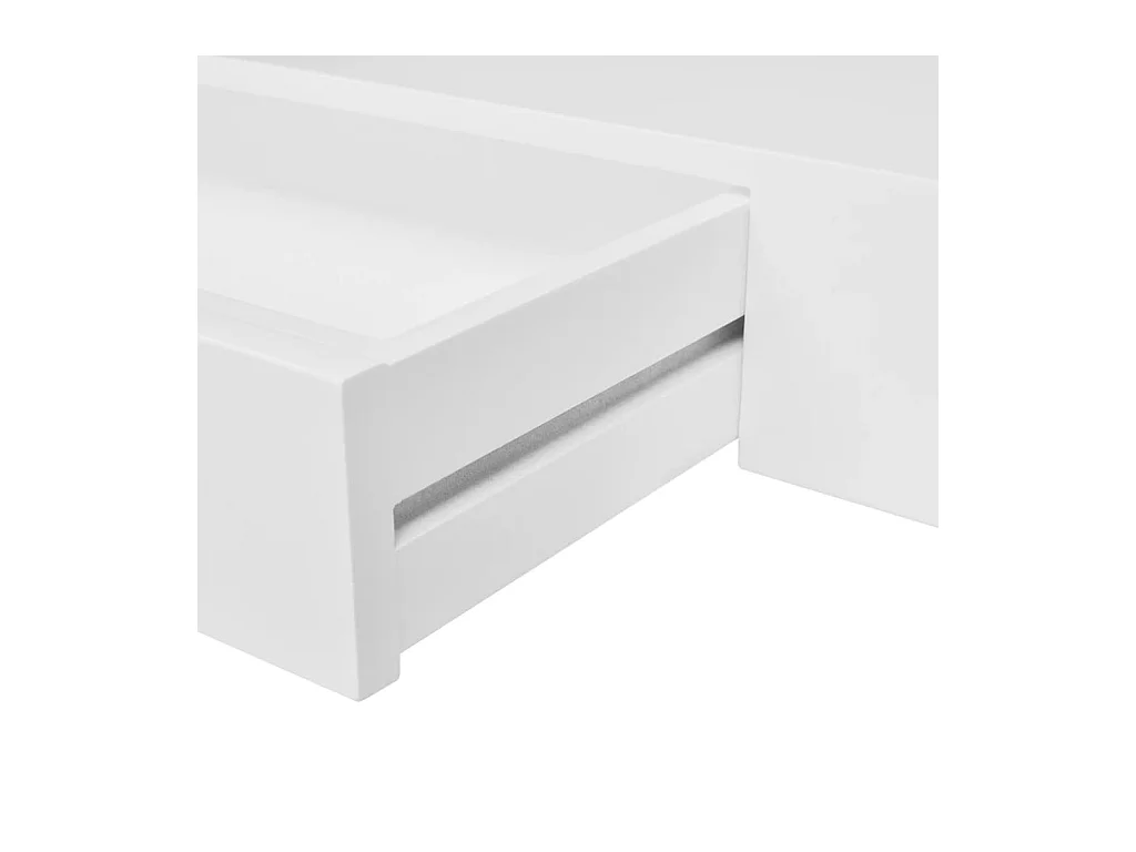 Étagères murales avec tiroirs 2 pcs Blanc 80 cm OFR25844 BonneVie Meuble