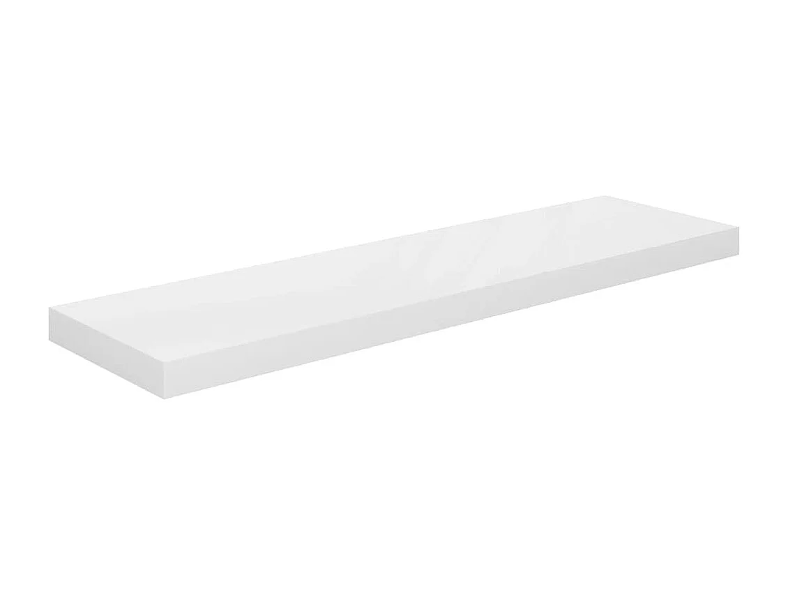 Étagère murale murale Blanc brillant 90x23,5x3,8 cm MDF OFR46882 BonneVie Meuble