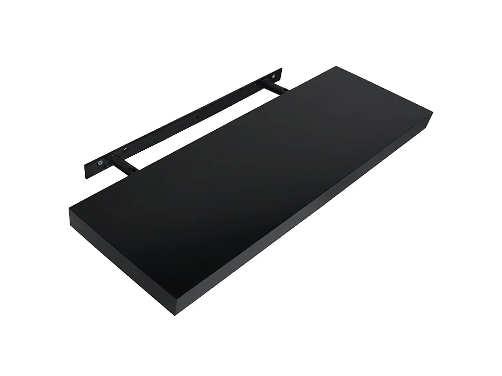 2 Pz Mensole a Muro Galleggianti Nere 100x20x3,8 cm CFW71627