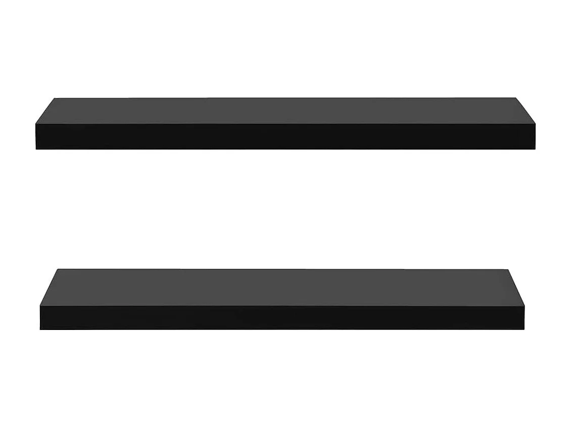 Estantes de pared de pared 2 unidades negro 100x20x3,8 cm ES34950