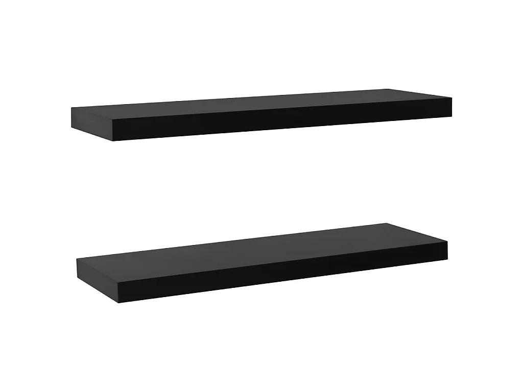 Étagères murales murales 2 pcs Noir 100x20x3,8 cm OFR54931 BonneVie Meuble