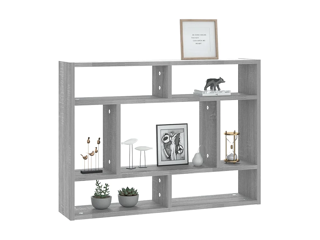 Wandschap 75x16x55 cm bewerkt hout grijs sonoma eikenkleurig NL579183