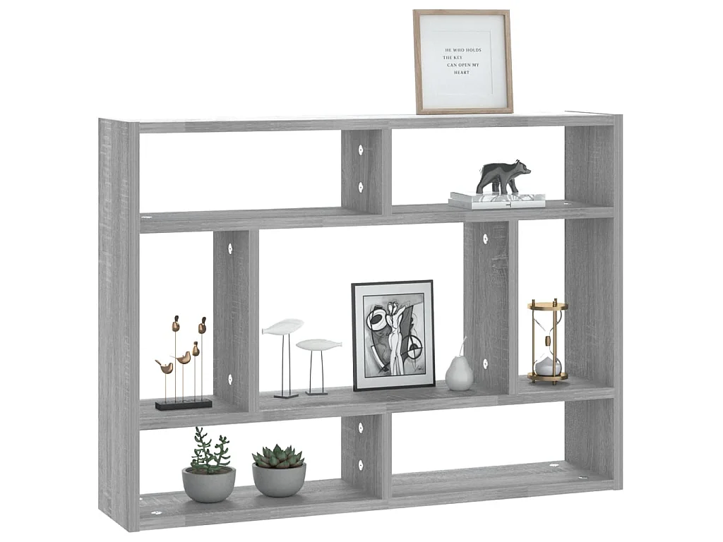 Étagère murale Sonoma gris 75x16x55 cm Bois ingénierie OFR58783 BonneVie Meuble