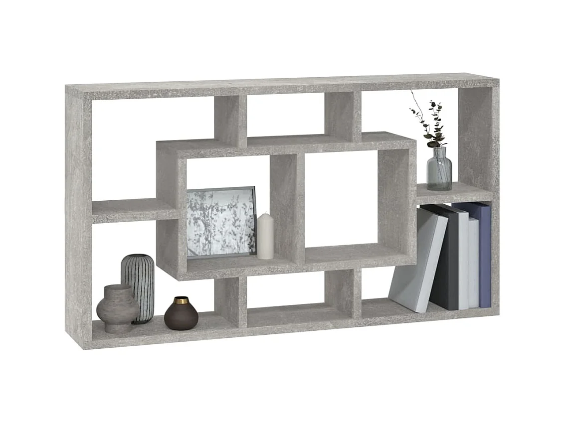 Étagère murale 8 compartiments Gris béton OFR62650 BonneVie Meuble