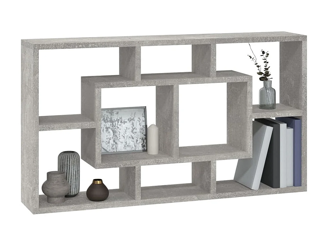 Étagère murale 8 compartiments Gris béton OFR62650 BonneVie Meuble