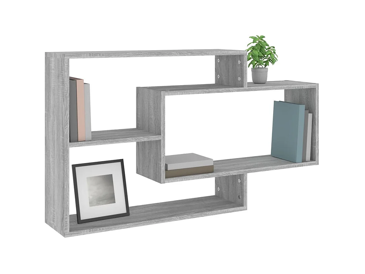 Wandschap 104x20x58,5 cm bewerkt hout grijs sonoma eikenkleurig NL363935