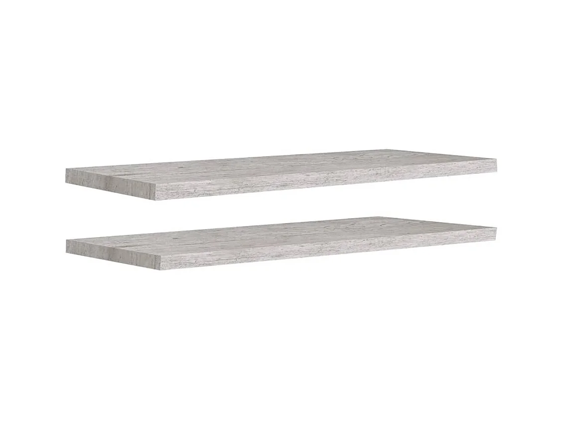 Estantes de pared pared 2 uds gris hormigón MDF 90x23,5x3,8 cm ES20738