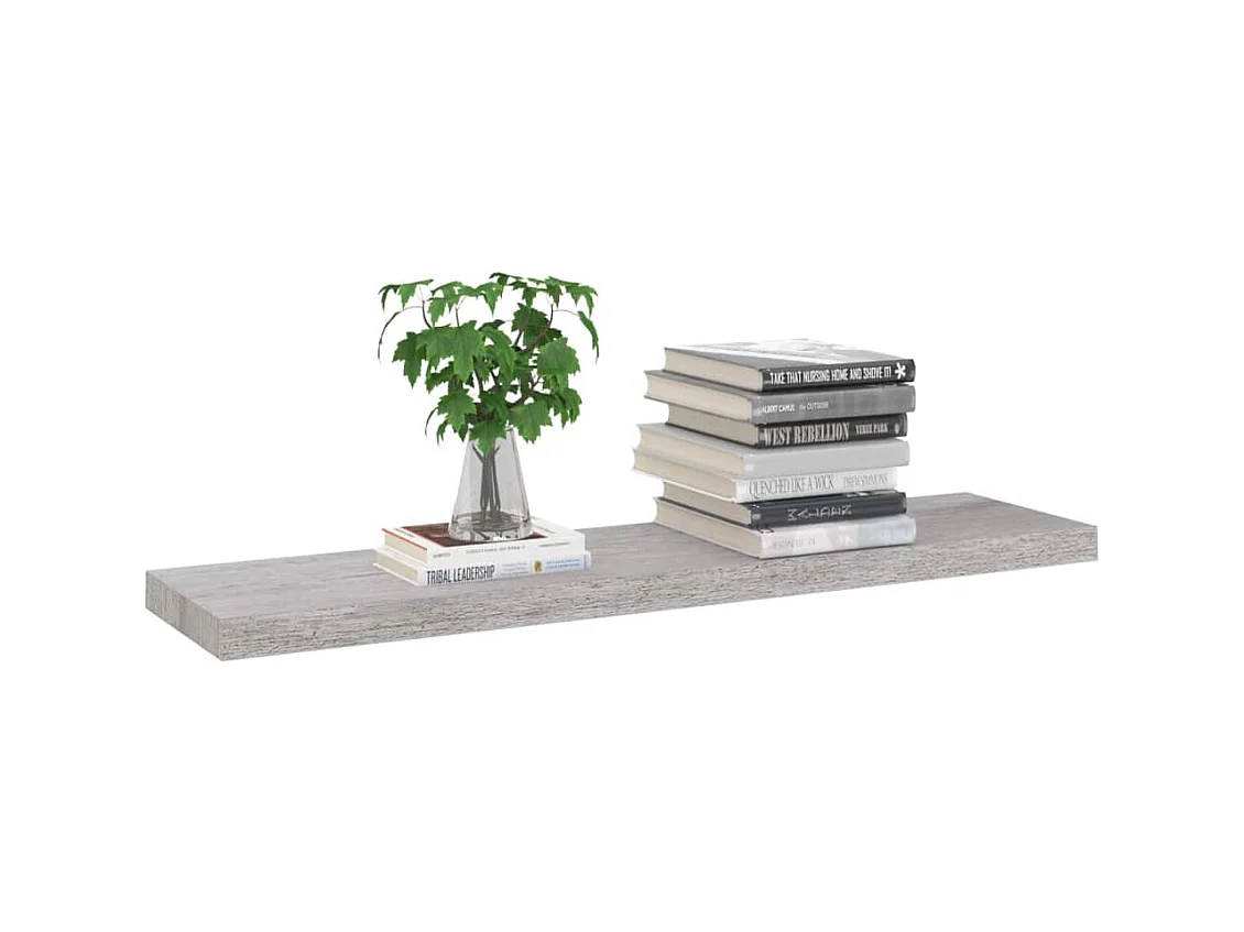 Estantes de pared pared 2 uds gris hormigón MDF 90x23,5x3,8 cm ES20738