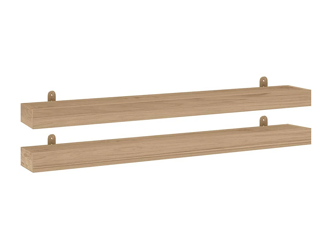 Prateleiras de parede 2 pcs 110x15x4 cm madeira de teca maciça PT121371