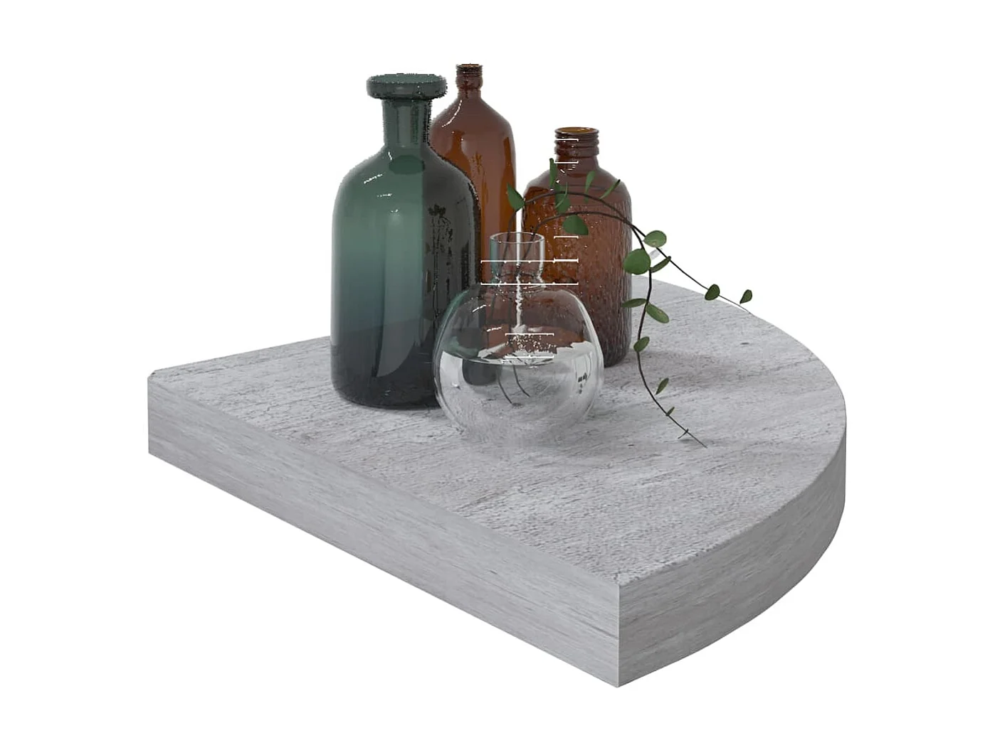 Prateleira de canto parede 35x35x3,8 cm MDF cinzento cimento PT696540