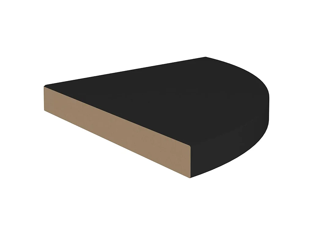 Estante de pared de esquina MDF negro 35x35x3,8 cm ES62796