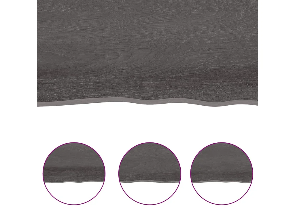 Étagère murale marron foncé 60x10x4 cm bois chêne massif traité OFR31162 BonneVie Meuble