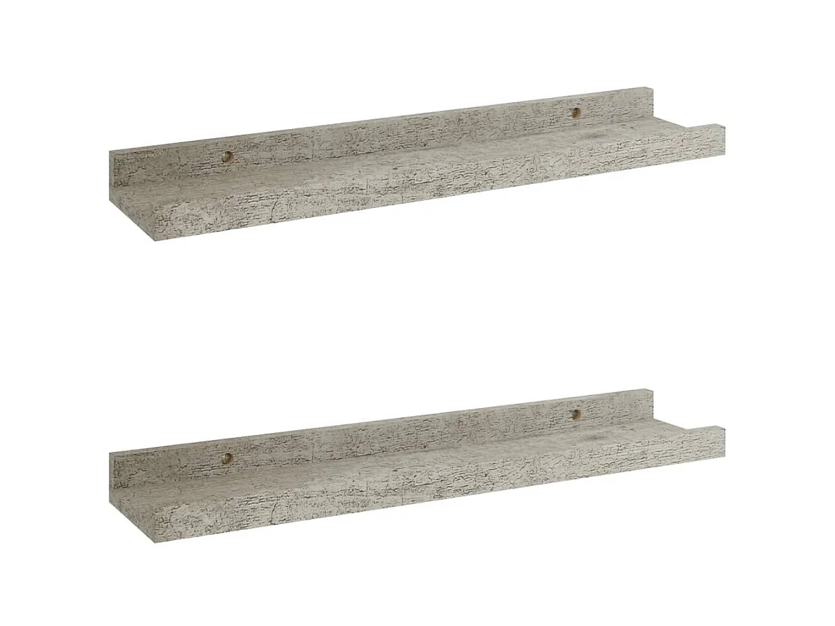 Wandschappen 2 st 40x9x3 cm betongrijs NL492742