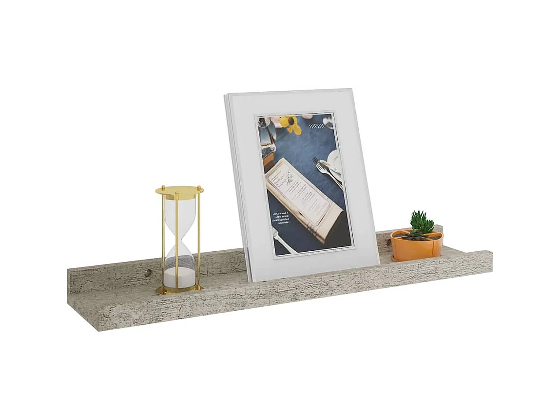 Wandschappen 2 st 40x9x3 cm betongrijs NL492742