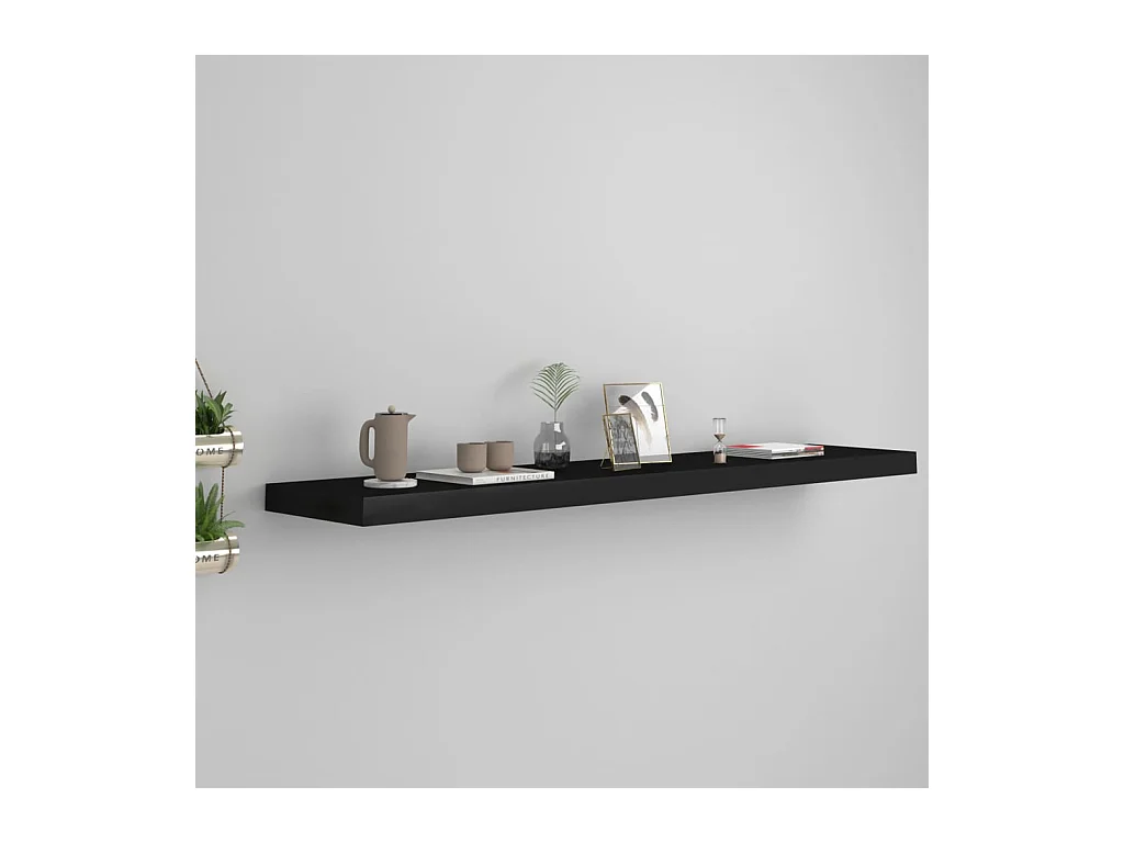 Étagère murale murale noir 120x23,5x3,8 cm MDF OFR21372 BonneVie Meuble
