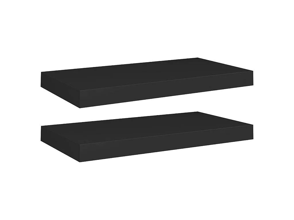Estantes de pared de pared 2 uds MDF negro 50x23x3,8 cm ES18242