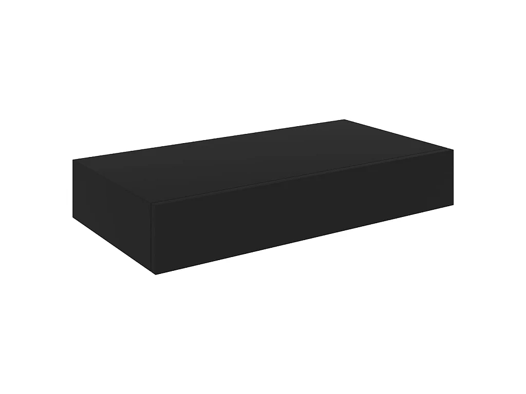Étagère murale murale avec tiroir Noir 48x25x8 cm OFR90575 BonneVie Meuble