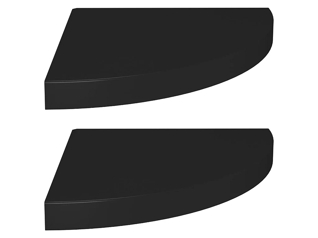 Prateleiras de canto suspensas 2 pcs 35x35x3,8cm MDF preto PT722760