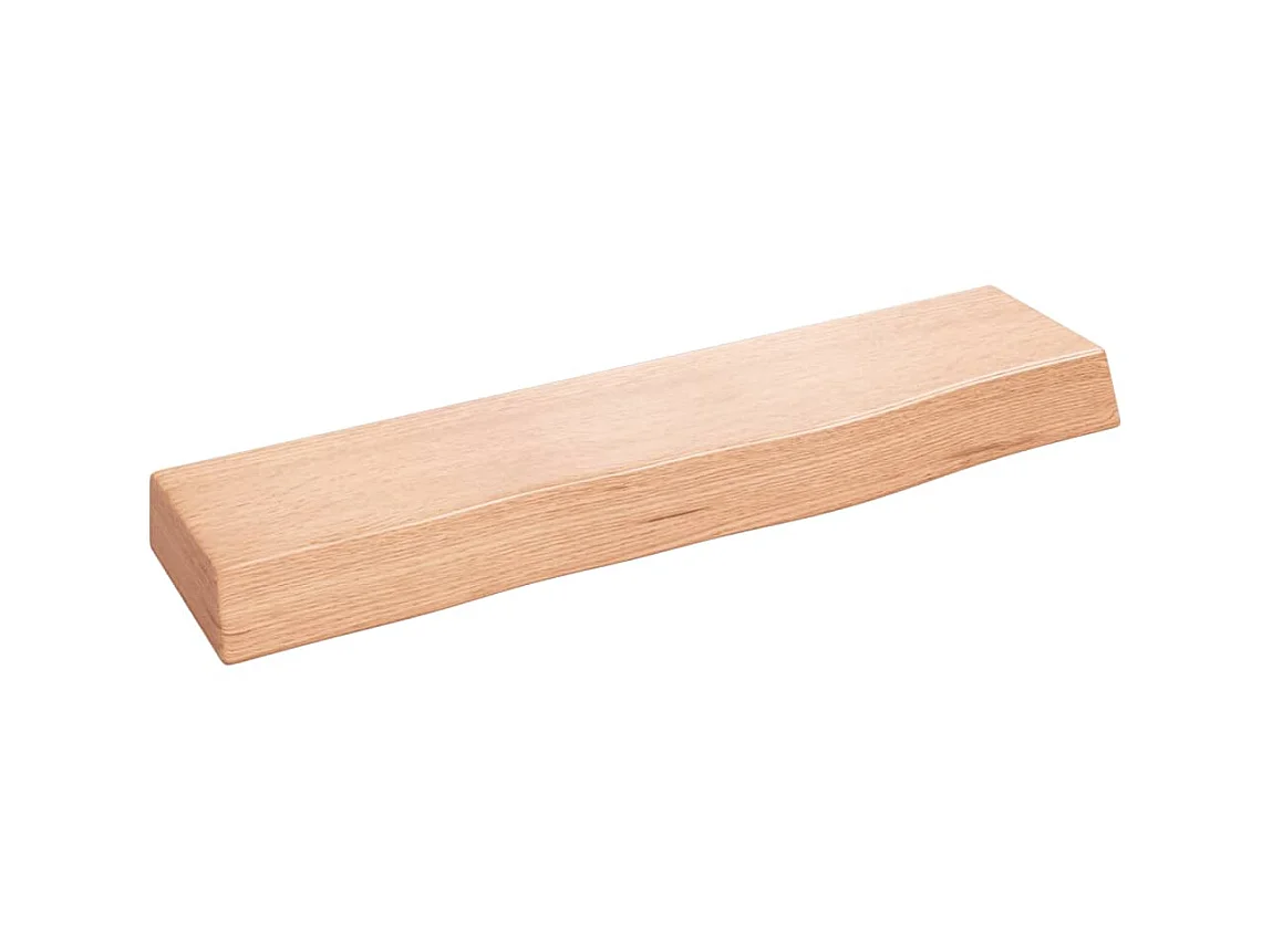 Étagère murale marron clair 40x10x4 cm bois chêne massif traité SAS1523 BonneVie Meuble