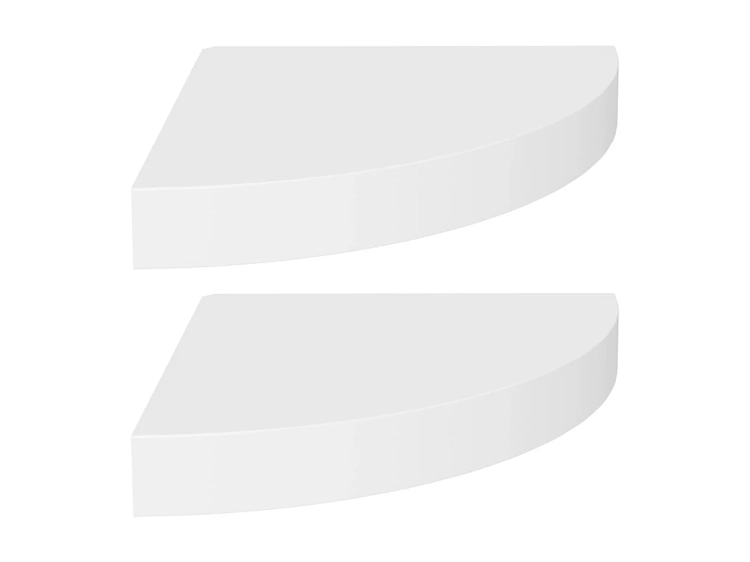 Étagères d'angle murales 2 pcs blanc 25x25x3,8 cm MDF OFR27897 BonneVie Meuble
