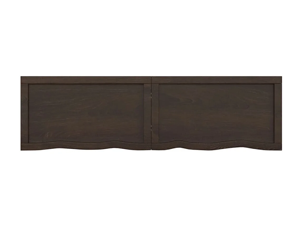 Étagère murale marron foncé bois chêne massif traité OFR45308 BonneVie Meuble