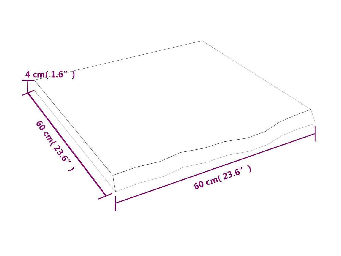 Étagère murale marron foncé bois chêne massif traité OFR79316 BonneVie Meuble