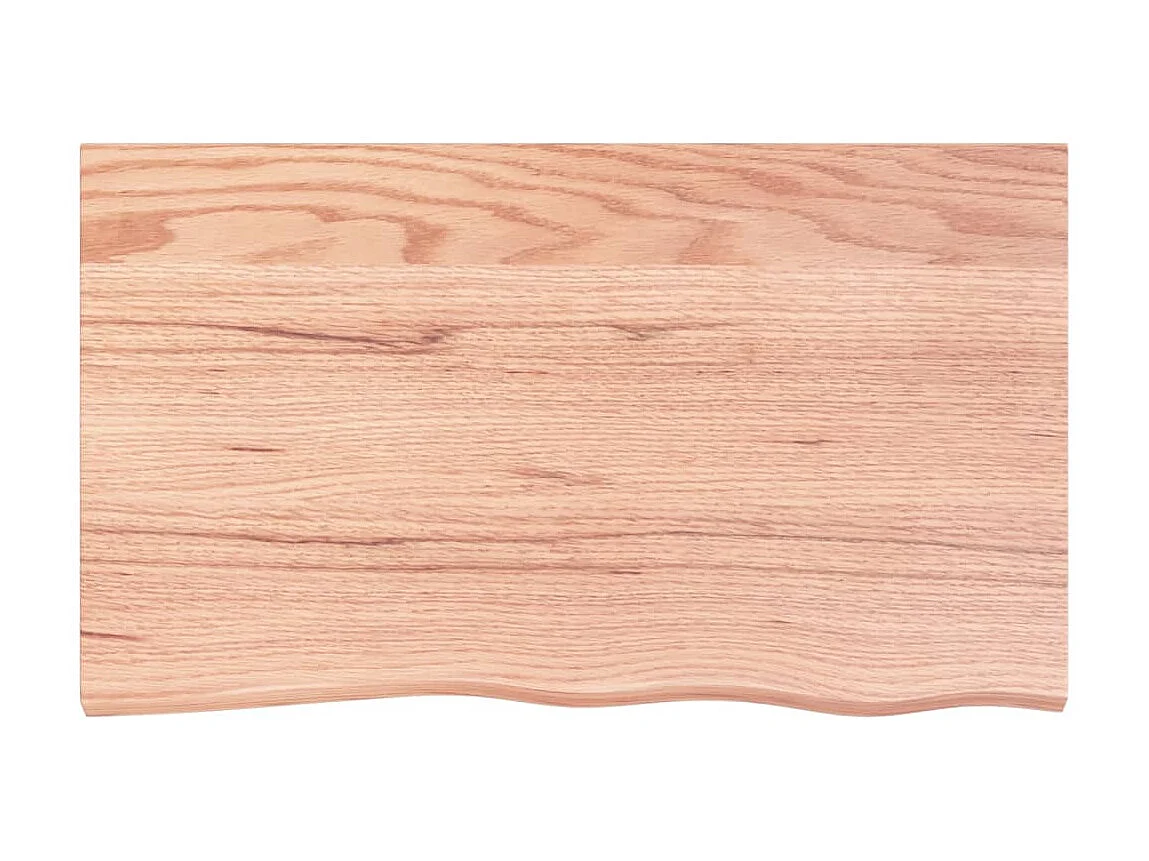 Étagère murale marron clair bois chêne massif traité OFR79381 BonneVie Meuble