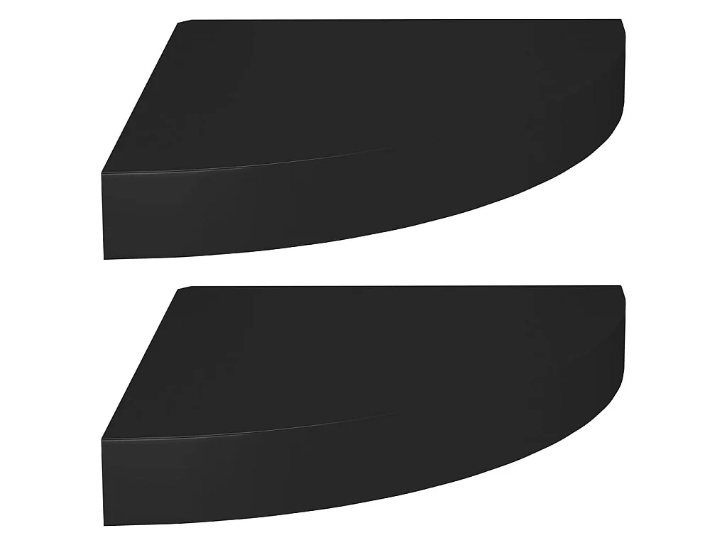 Prateleiras de canto suspensas 2 pcs 25x25x3,8cm MDF preto PT575306