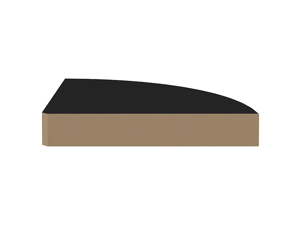 Estante de pared de esquina 2 uds MDF negro 25x25x3,8 cm ES44069
