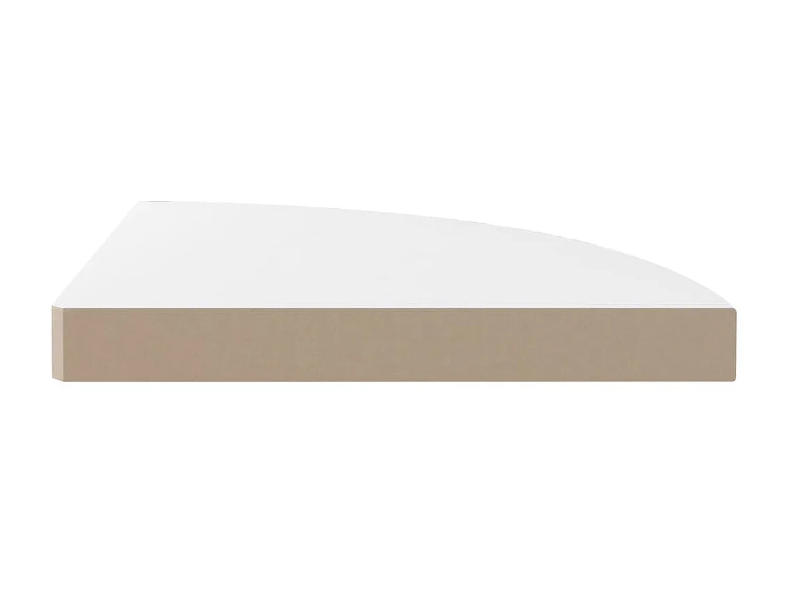 Étagères d'angle murales 2pcs blanc brillant 35x35x3,8cm MDF OFR75036 BonneVie Meuble