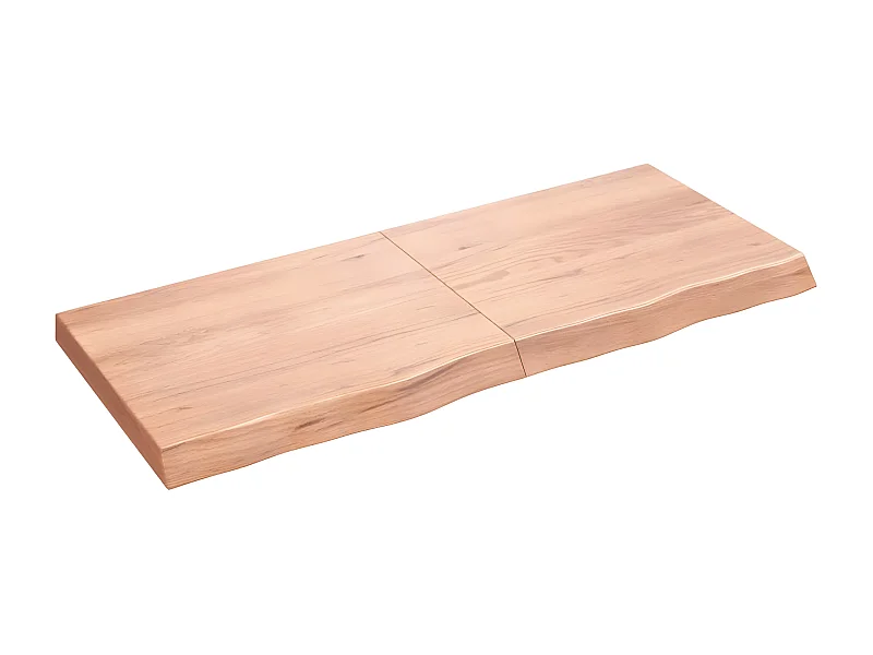 Étagère murale marron clair bois chêne massif traité OFR92630 BonneVie Meuble