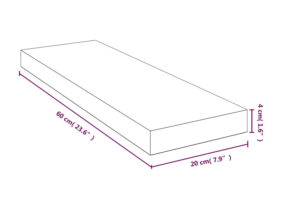 Étagère murale 60x20x4 cm bambou OFR17737 BonneVie Meuble