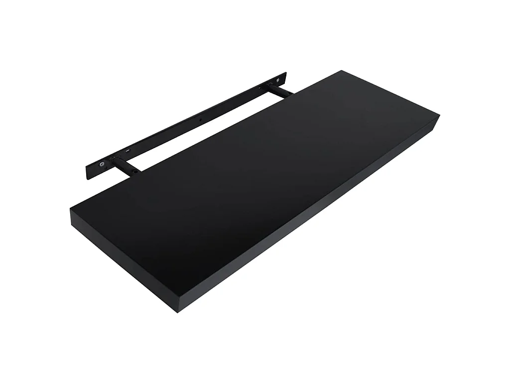 Estantes de pared de pared 2 unidades negro 120x20x3,8 cm ES36283