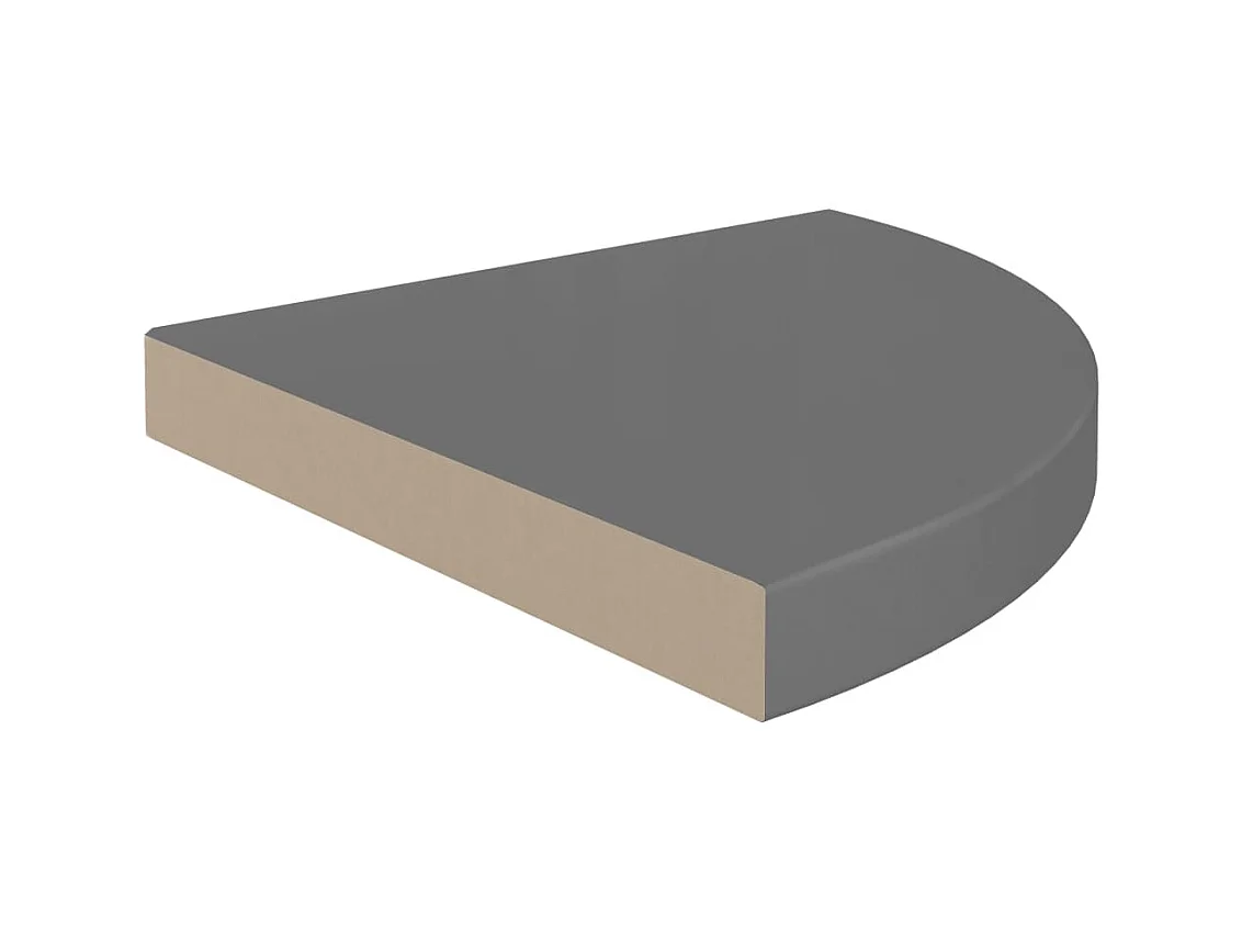 Hoekschap zwevend 35x35x3,8 cm MDF hoogglans grijs NL234797