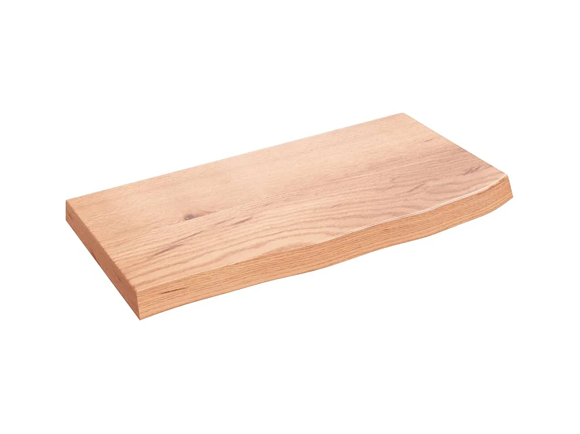 Étagère murale marron clair bois chêne massif traité OFR72741 BonneVie Meuble