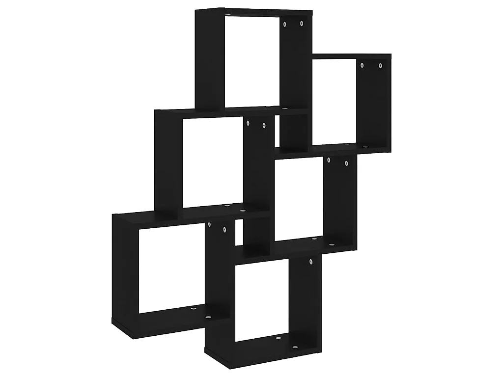 Estante cubo de pared madera contrachapada negro 78x15x93 cm ES22721