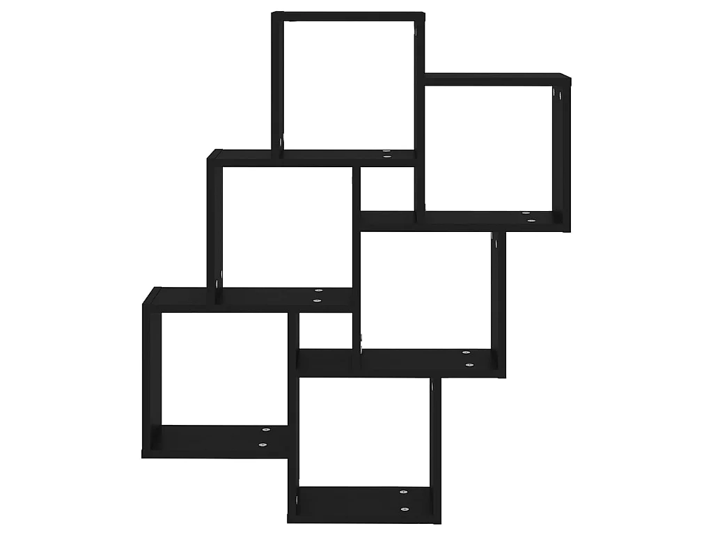 Estante cubo de pared madera contrachapada negro 78x15x93 cm ES22721