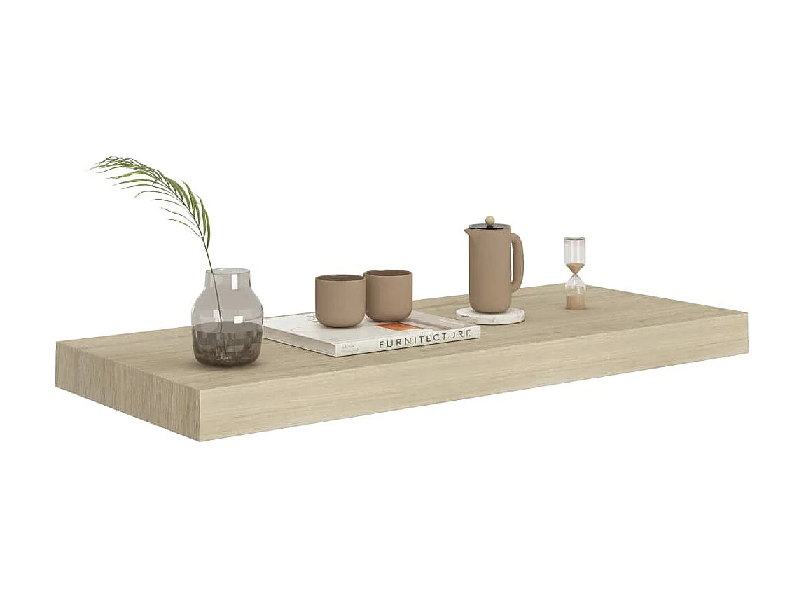 Estante de pared de pared MDF color roble 60x23,5x3,8 cm ES72073