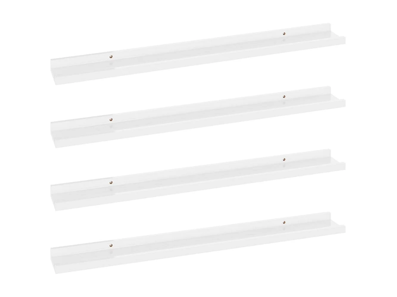 Étagères murales 4 pcs Blanc brillant 80x9x3 cm OFR61173 BonneVie Meuble