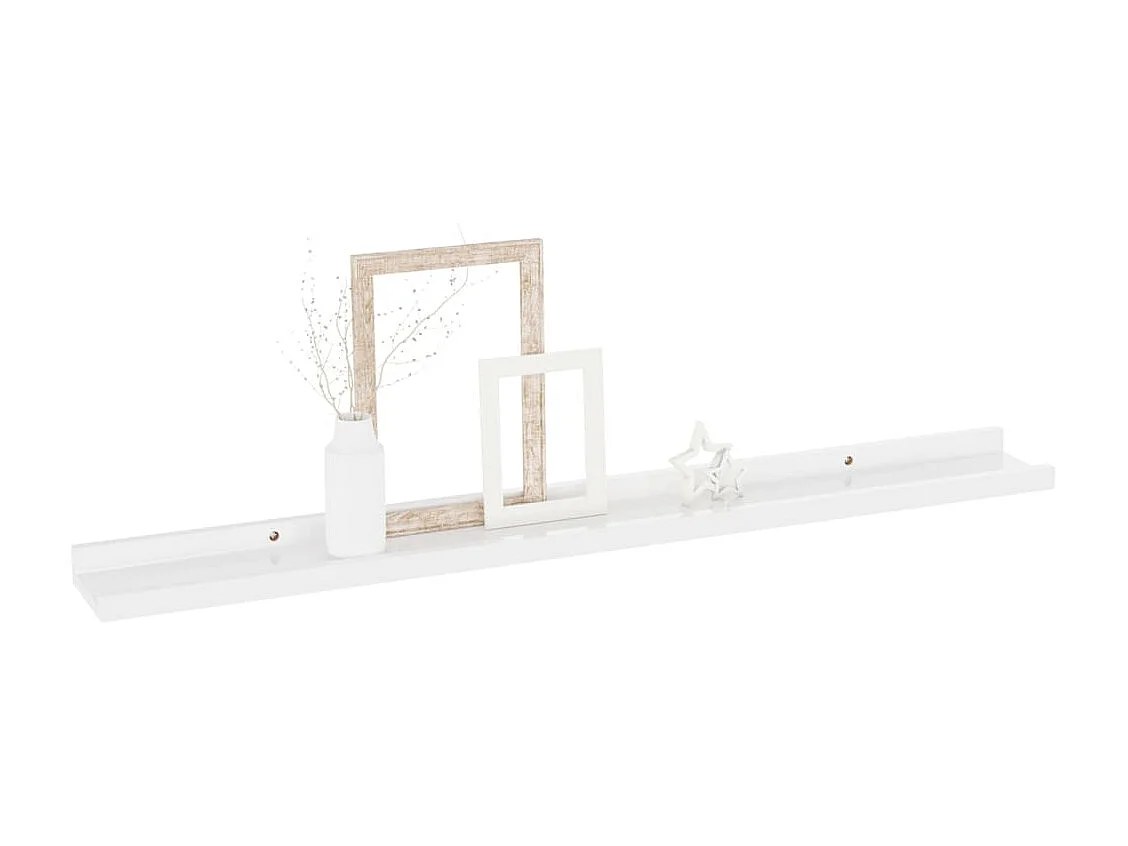 Étagères murales 4 pcs Blanc brillant 80x9x3 cm OFR61173 BonneVie Meuble