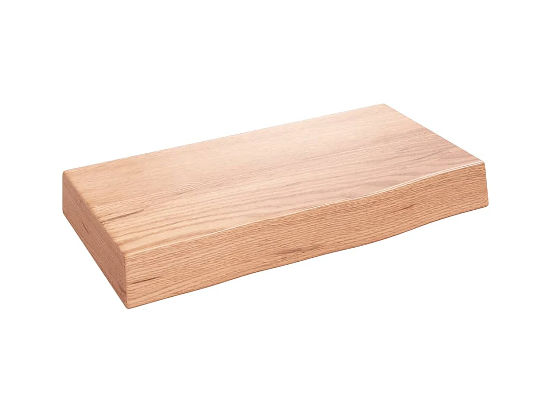 Étagère murale marron clair 40x20x6 cm bois chêne massif traité OFR69713 BonneVie Meuble