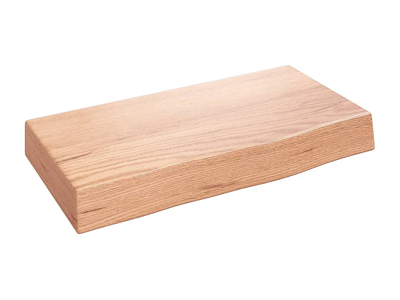 Étagère murale marron clair 40x20x6 cm bois chêne massif traité OFR69713 BonneVie Meuble