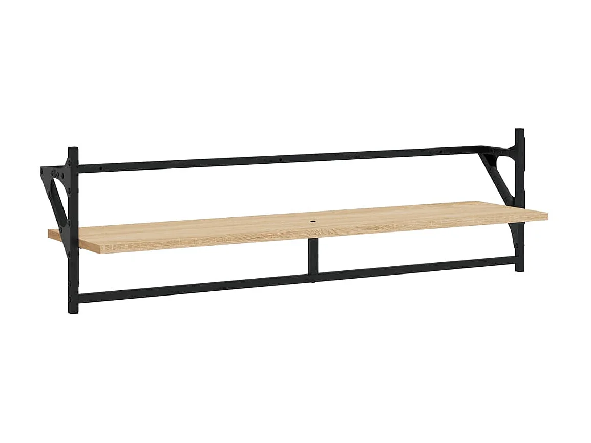 Ensemble d'étagères murales avec barres 6 pcs chêne sonoma OFR88640 BonneVie Meuble