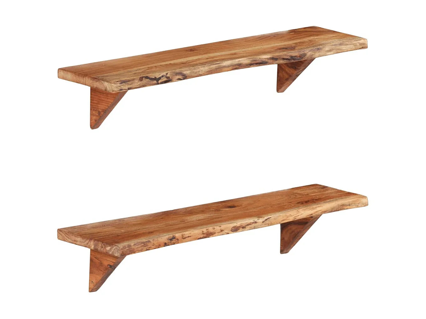 Étagères murales 2 pcs 90x20x18 cm Bois d'acacia massif OFR31103 BonneVie Meuble